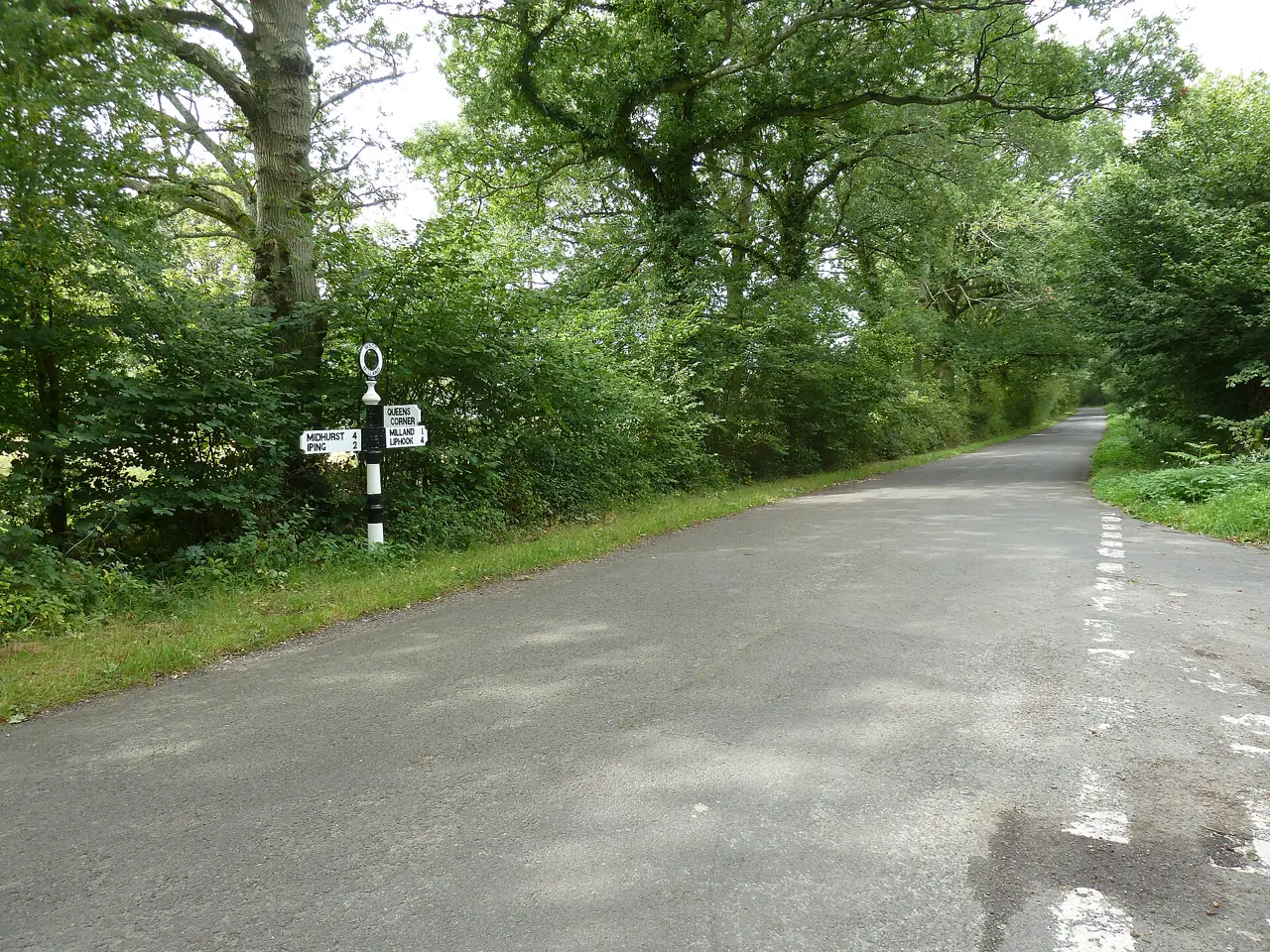 Country road junction at Lambourne End